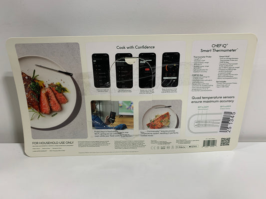 Chefman Smart Wireless Meat Thermometer, Unlimited Range - 2 Probe with Hub - Black