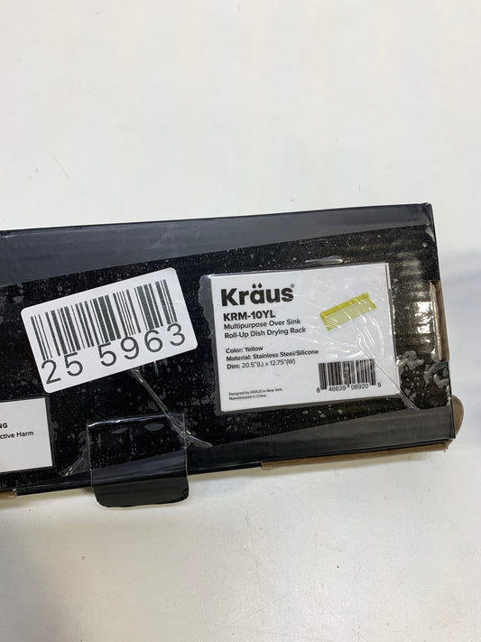 Kraus KRM-10YL Multipurpose Over-Sink Roll-up Dish Drying Rack, Yellow