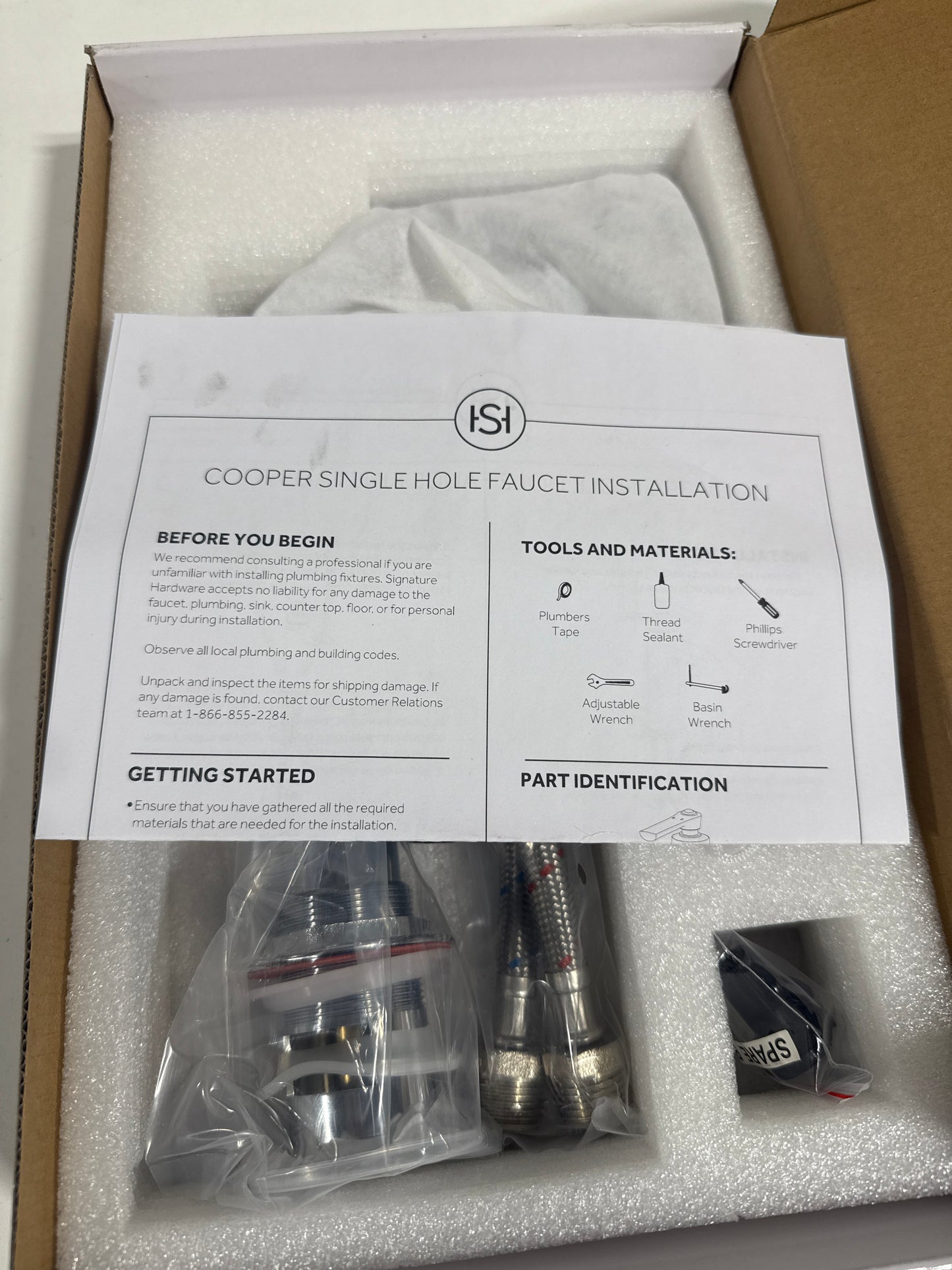 Signature Hardware 433248 Cooper Single Hole Bathroom Faucet with Pop-Up Drain Assembly