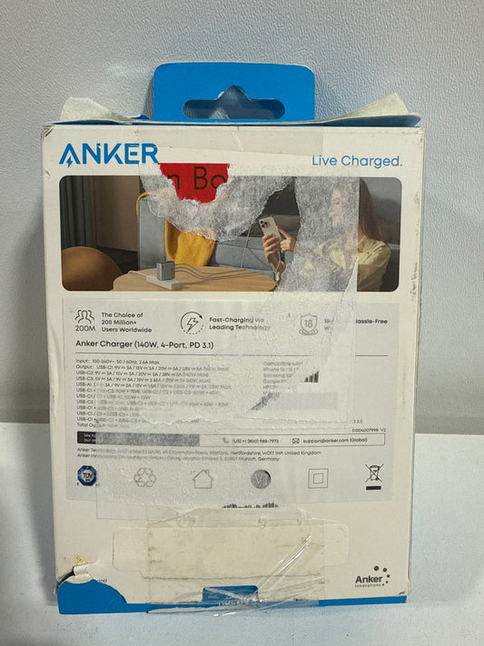 Anker Charger 140W 4 Port with Digital Display: USB, USB-C, Lightweight, Quick Charge