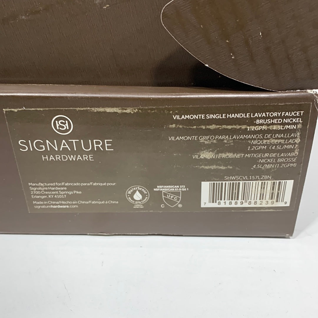 Signature Hardware Vilamonte 1.2 GPM Vessel Single Hole Bathroom Faucet with Metal Lever Handle and Pop-Up Drain Assembly