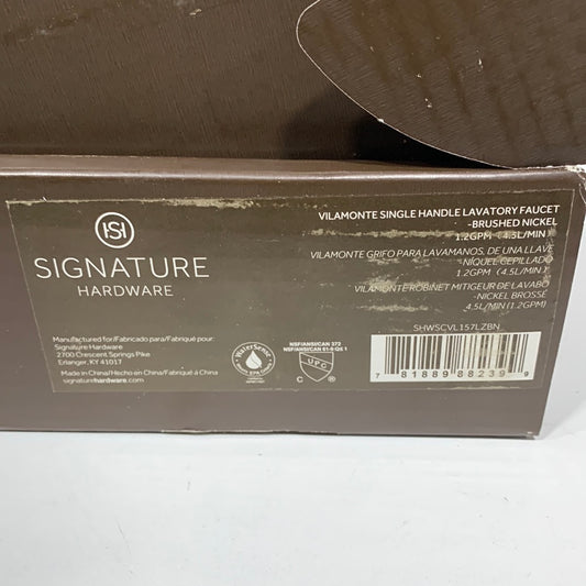 Signature Hardware Vilamonte 1.2 GPM Vessel Single Hole Bathroom Faucet with Metal Lever Handle and Pop-Up Drain Assembly