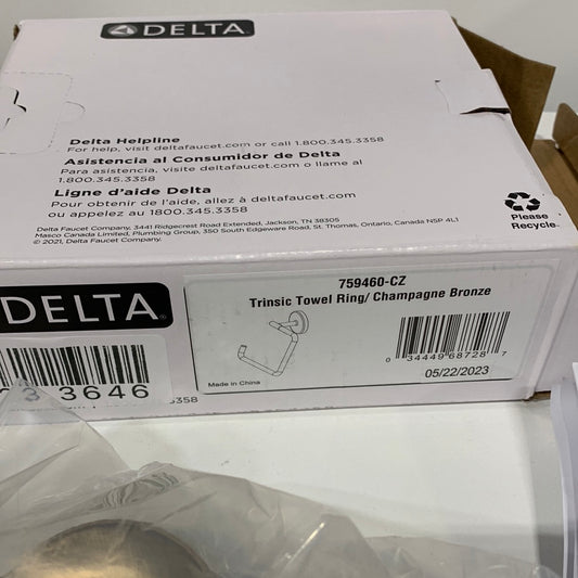 Delta 759460 Trinsic Wall Mounted Towel Ring Champagne Bronze