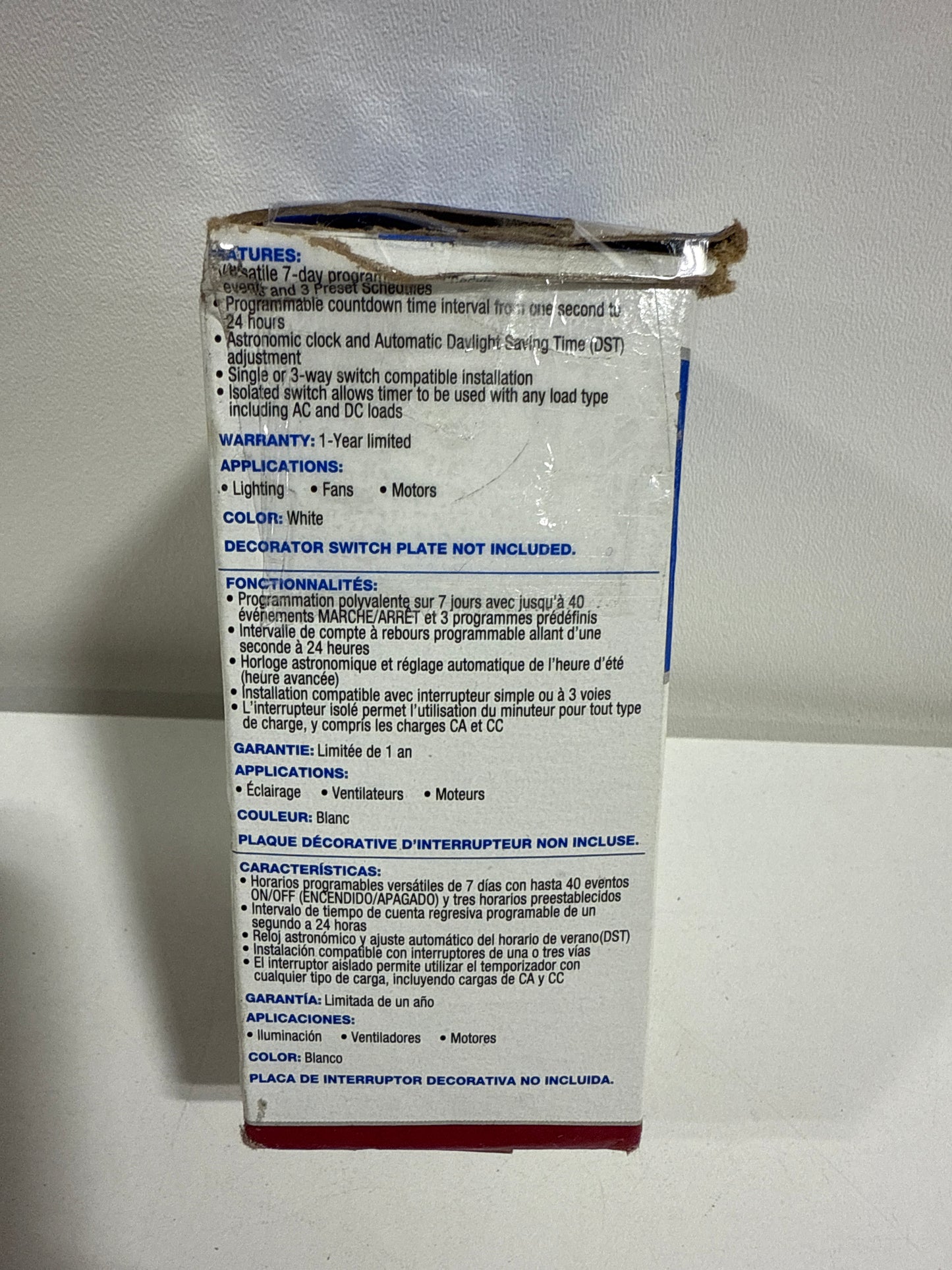 15 Amp 7-Day Indoor in-Wall Astronomic Digital Timer, White