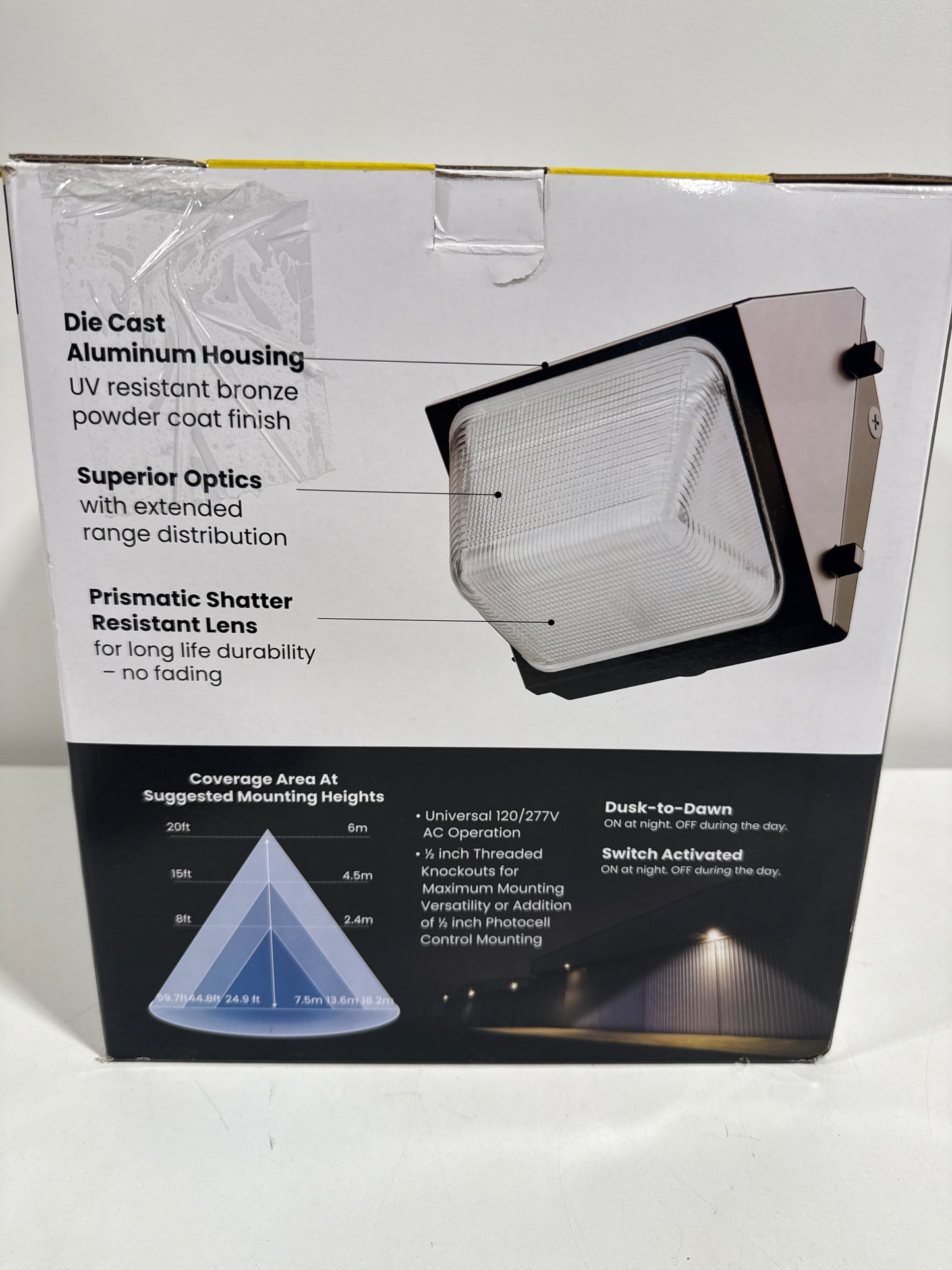 4000 Lumen Integrated LED Bronze Dusk to Dawn Commercial Wall Pack Light, 4000K