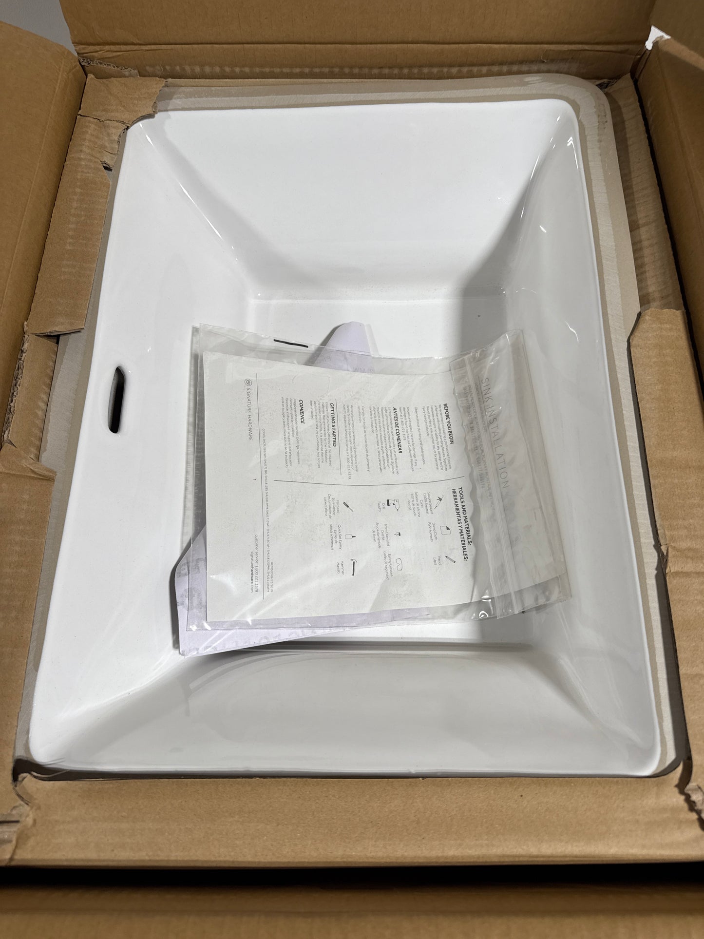 Signature Hardware 948172 Carraway 21" Rectangular Porcelain Undermount Bathroom Sink White