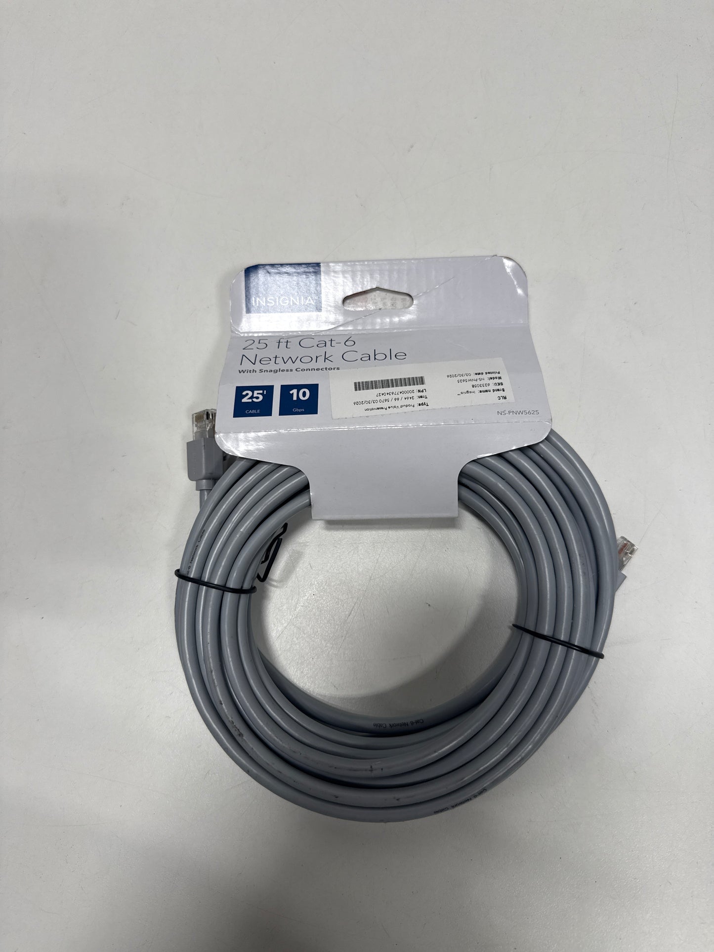 Insignia - 25' Cat-6 Ethernet Cable - Gray