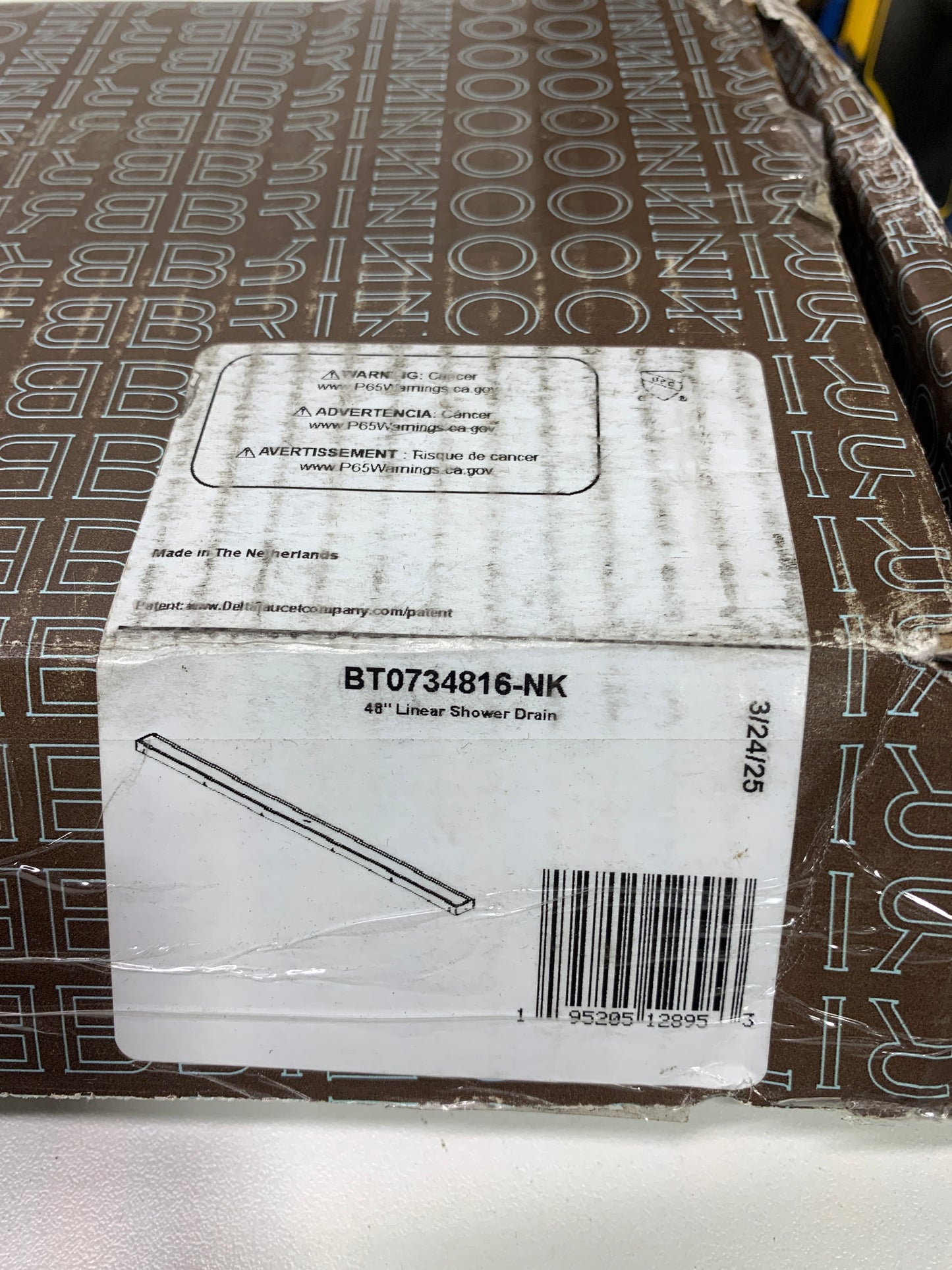 Brizo BT0734816 48" Reversible Linear Shower Drain with Dual Grate Installation