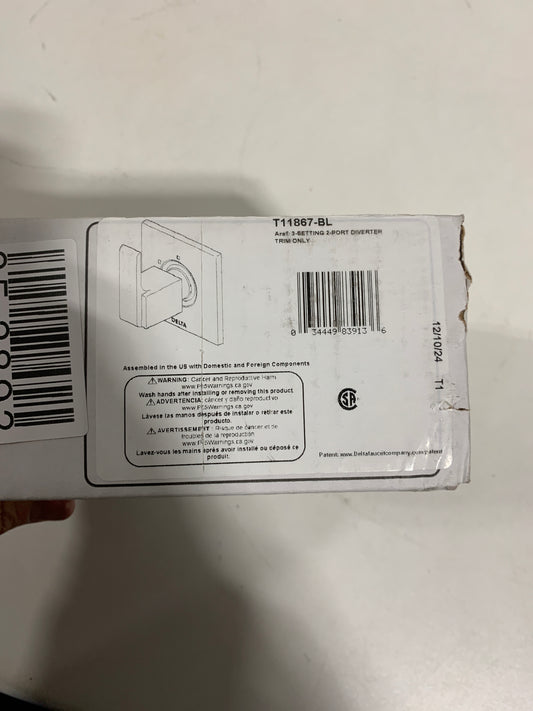 Delta Ara 3-Setting 2-Port Diverter Trim, Matte Black