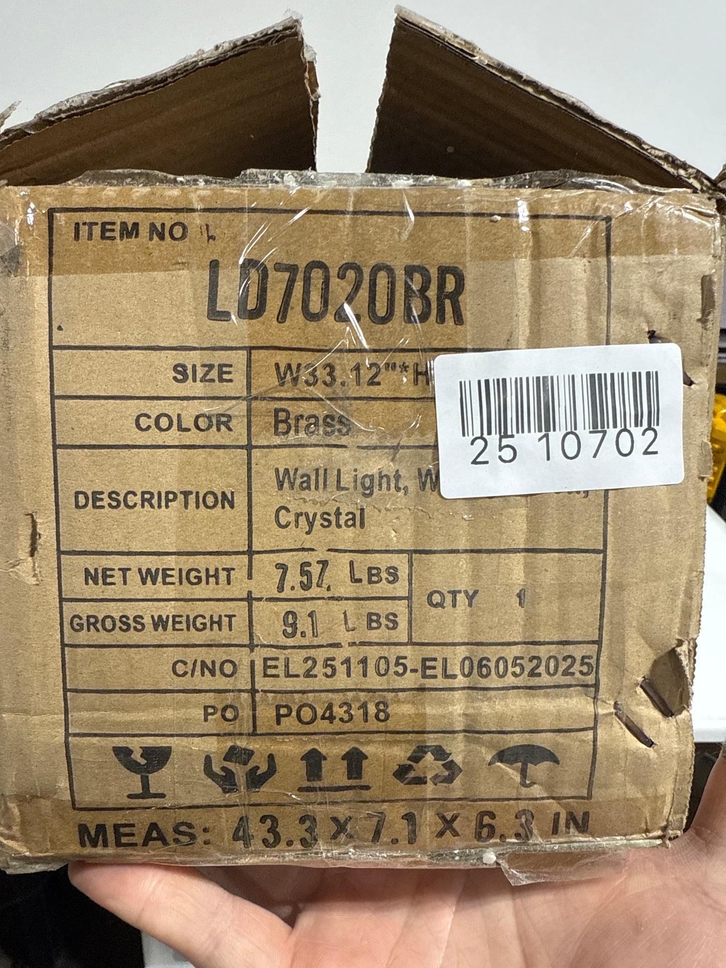 Elegant Lighting Ollie 5 Light Brass and Clear Crystals Wall Sconce