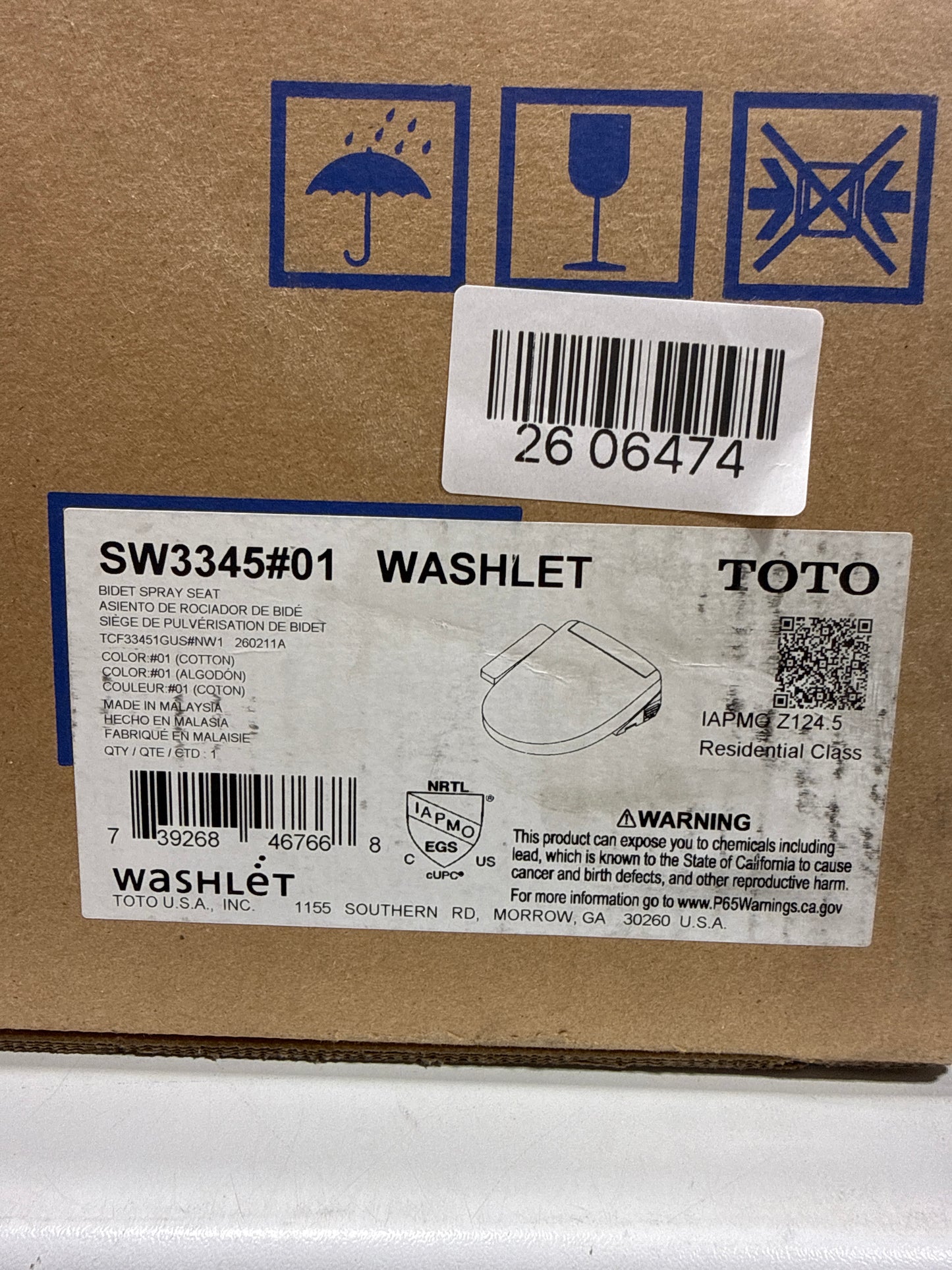 TOTO® WASHLET® S2 Electronic Bidet Toilet Seat with Instantaneous Water Heating, PREMIST and EWATER+ Wand Cleaning, Round, Cotton White - SW3345#01