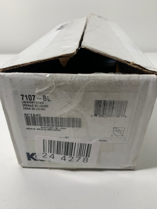Kohler K-7107 1-1/4" Drain Assembly - Less Overflow Matte Black Sink Accessories and Parts Bathroom Sink Parts Drain Assemblies