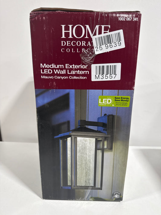 Mauvo Canyon 15.5 in. Black Dusk to Dawn LED Outdoor Wall Light Fixture Porch Sconce with Seeded Glass