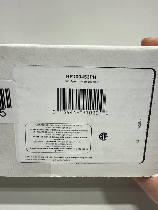 Delta RP100453 Bowery 9-1/8" Non Diverter Wall Mounted Tub Spout - Brilliance Polished Nickel Bath