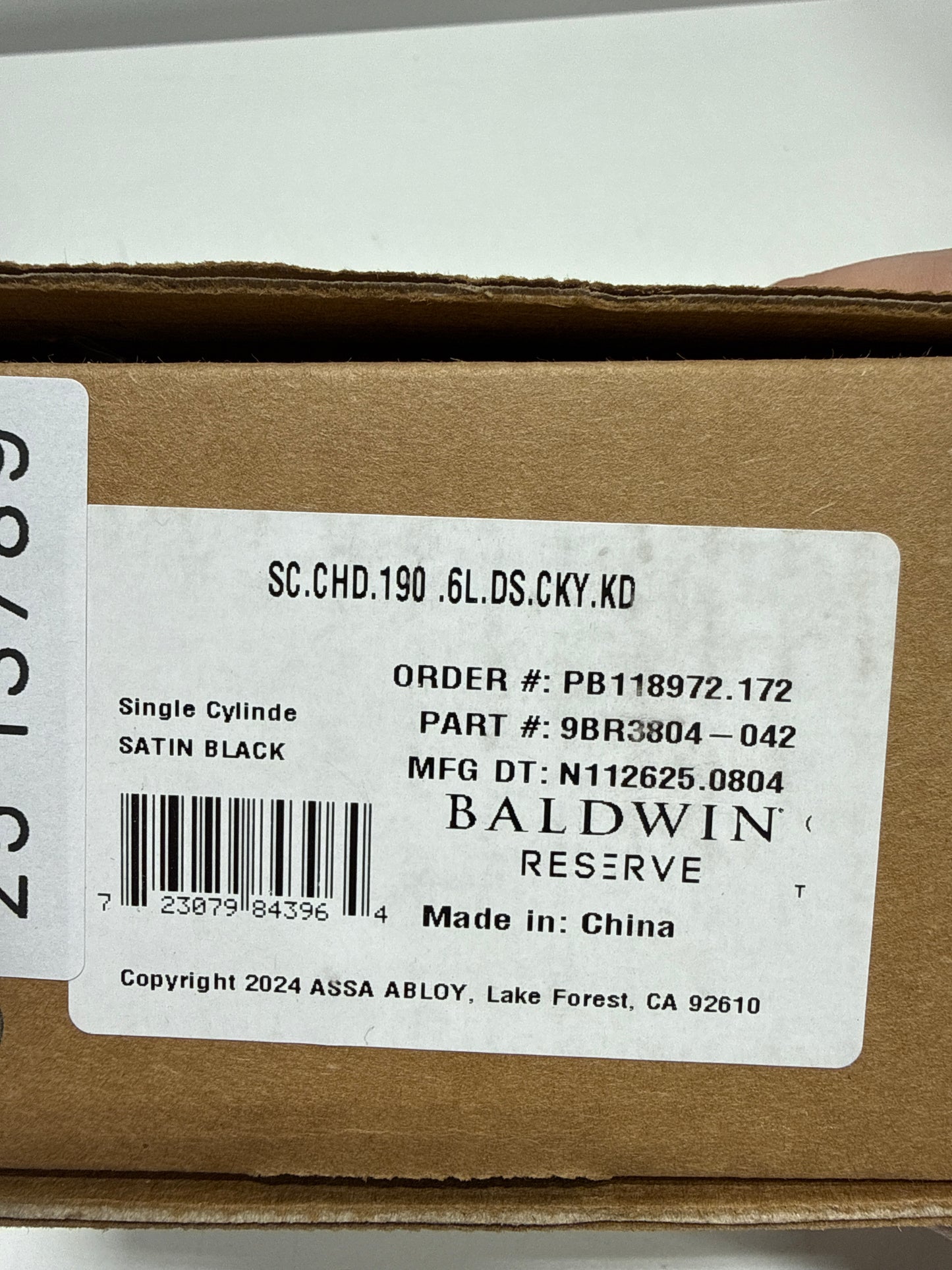 Baldwin Sc.Chd Chamfered Square Solid Brass Single Cylinder Keyed Entry Deadbolt