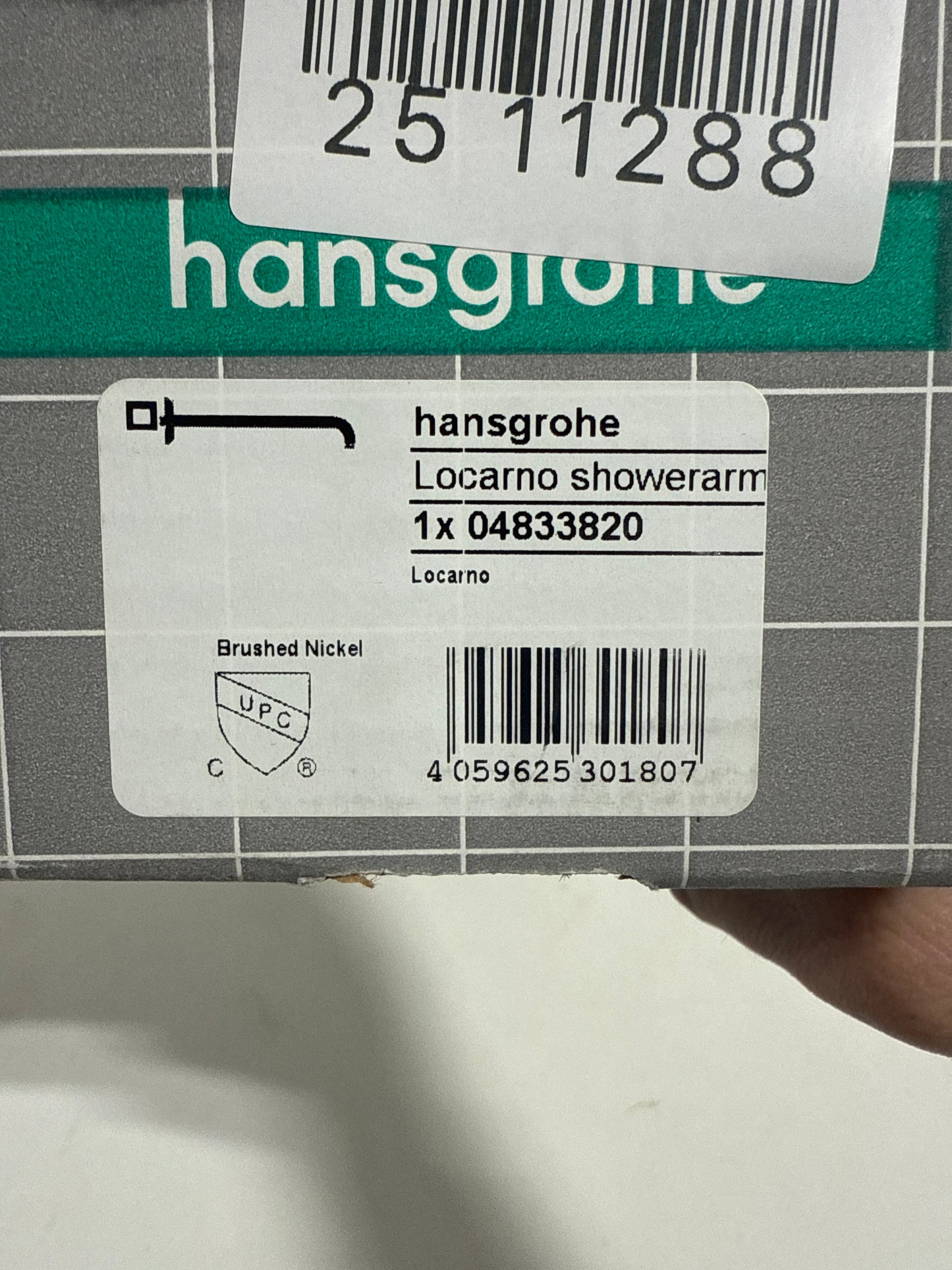 Hansgrohe 04833 Locarno 15" Wall Mounted Shower Arm Brushed Nickel