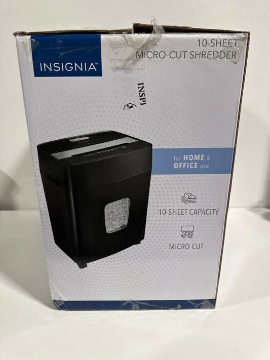 Insignia - 10-Sheet Microcut Shredder - Black