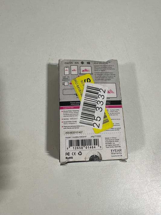 Aluratek Streamcast Wireless HDMI Display/TV Adapter for PC