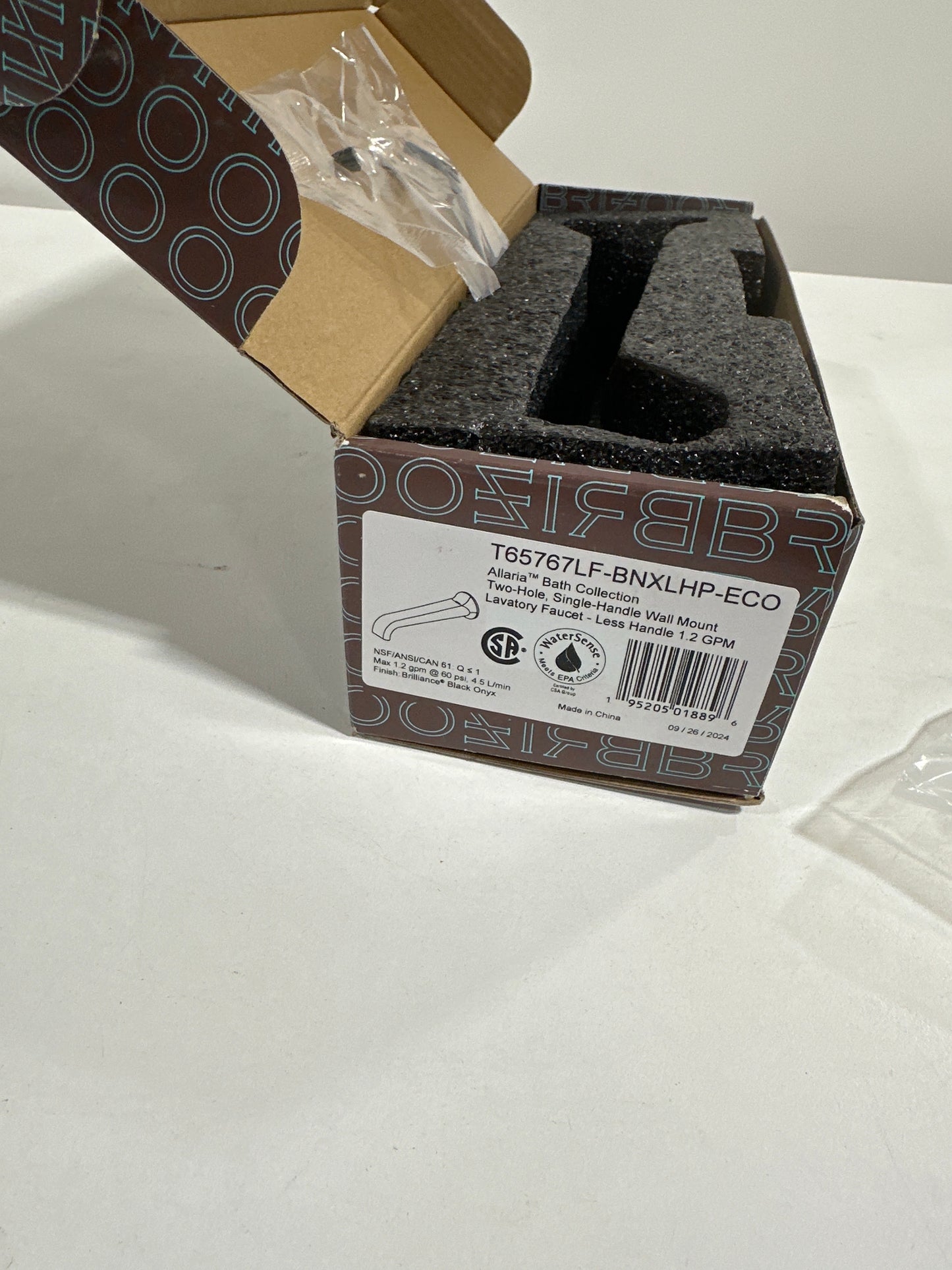 Brizo T65767LF-LHP-ECO Allaria 1.2 GPM Single Handle Wall Mounted Bathroom Faucet