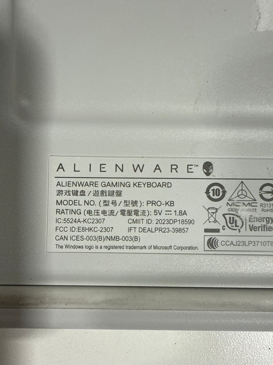 Used Alienware Pro Wireless Gaming Keyboard - White (PRO-KB-W-WW)