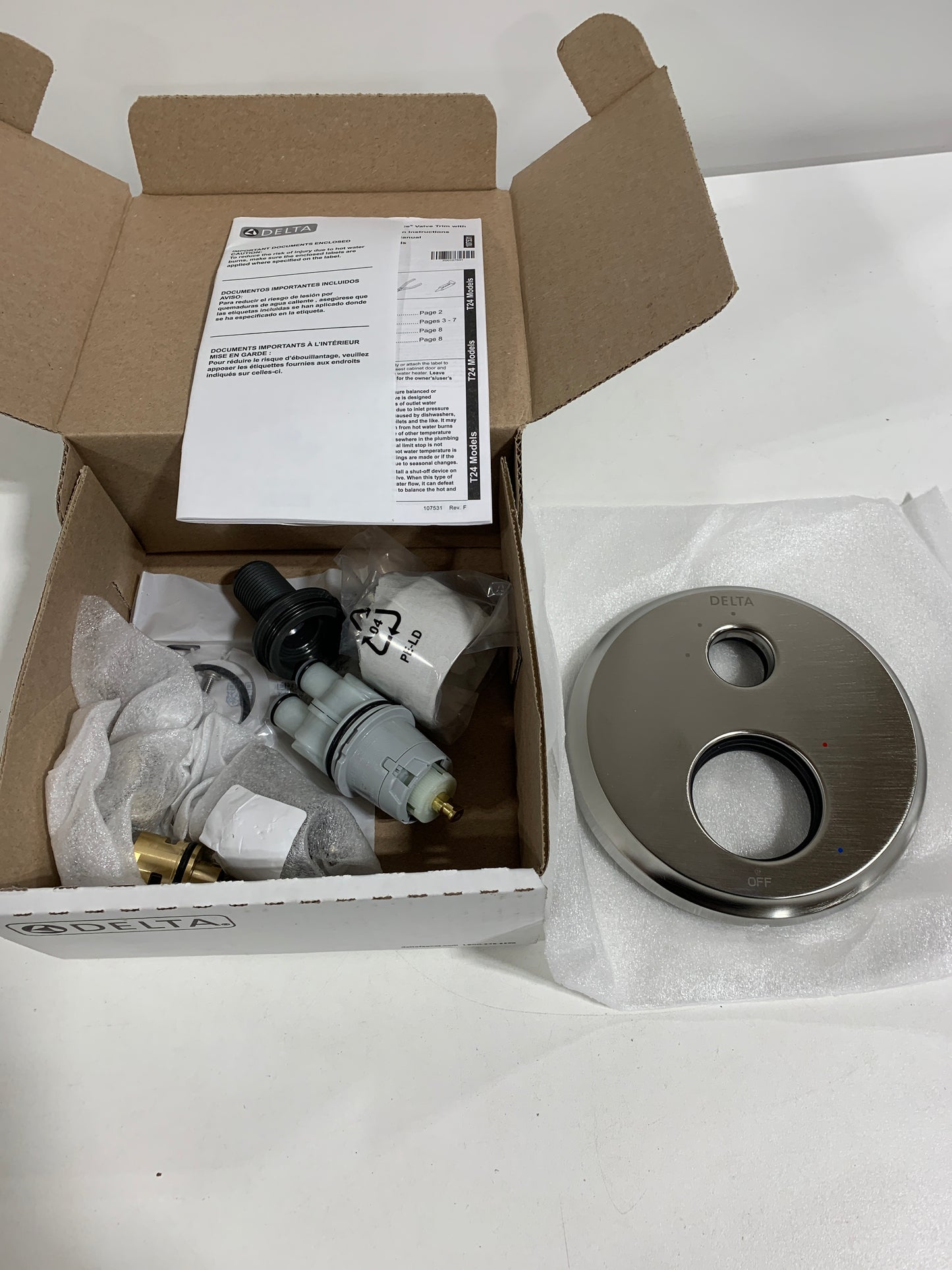 Delta T24856-LHP Dorval 14 Series Pressure Balanced Valve Trim with Integrated 3 Function Diverter for Two Shower Applications - Less Rough-in