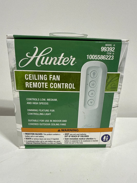 Hunter Universal 3 Speed Damp Rated Ceiling Fan Handheld Remote Control White