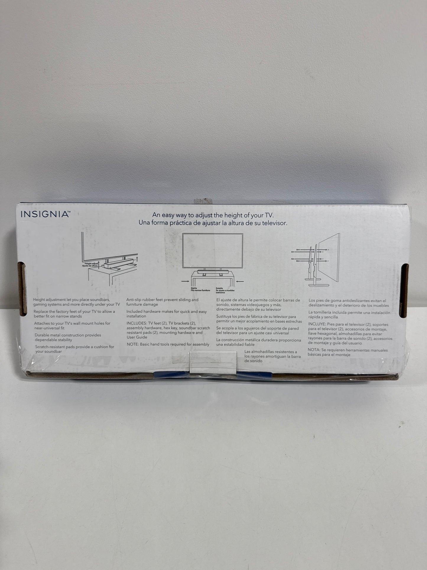 Insignia - Universal TV Feet Replacement Kit for TVs 49"-77" or 100 lbs - Black