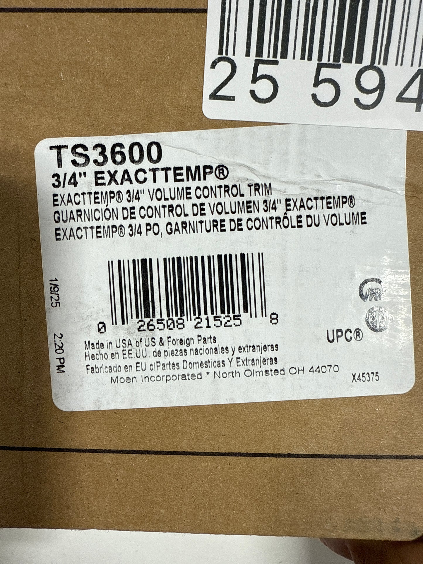 Moen TS3600 Volume Control