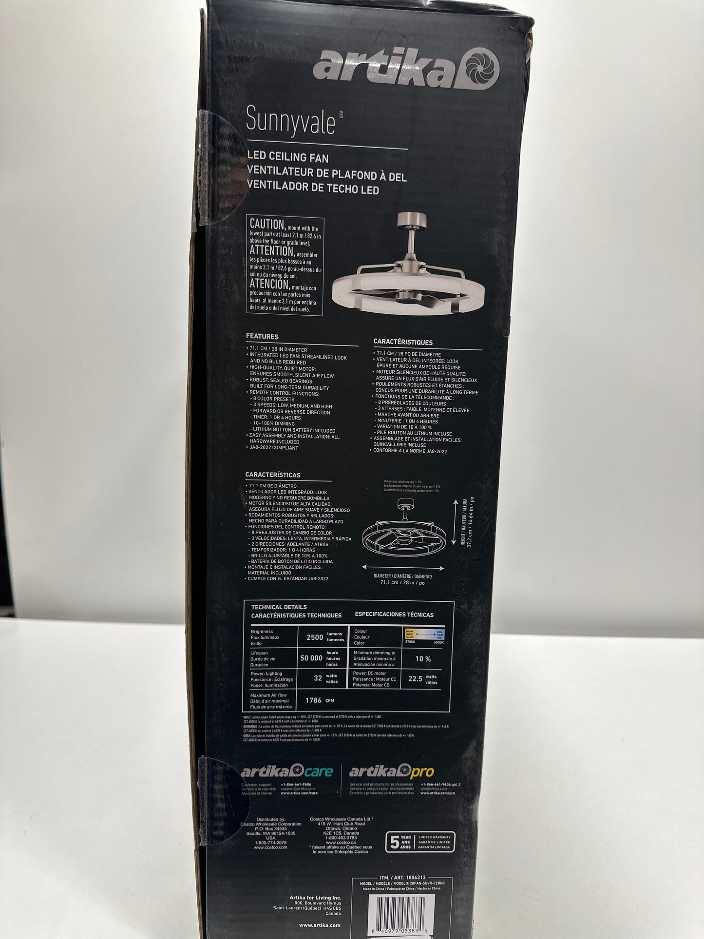 Artika Sunnyvale 28” Fandelier with Remote Brushed Nickel - *Lighting & Electrical