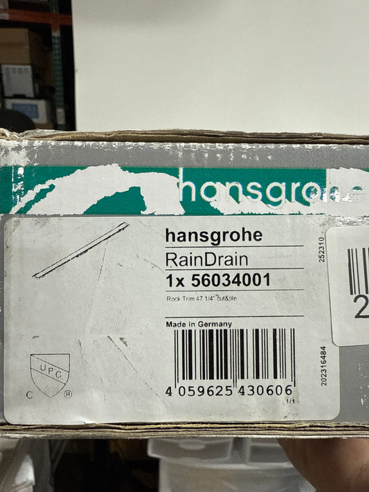 Hansgrohe 56034 RainDrain Rock Trim Flex 47-1/4" Cut to Size and Tileable Chrome