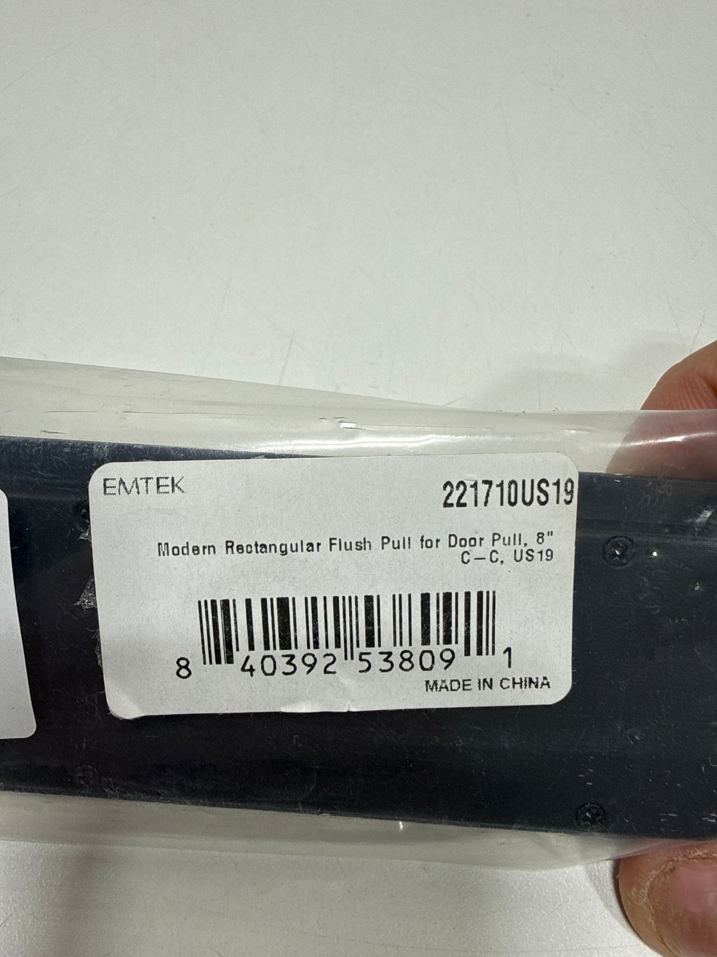 Emtek 221710 Modern Rectangular 8 Inch Center to Center Flush Door Pull Flat Black