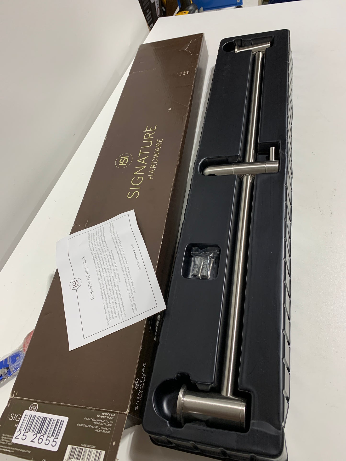 Signature Hardware 948919 28" Hand Shower Slide Bar Brushed Nickel Bath and Shower Accessories Shower Components Slide Bars