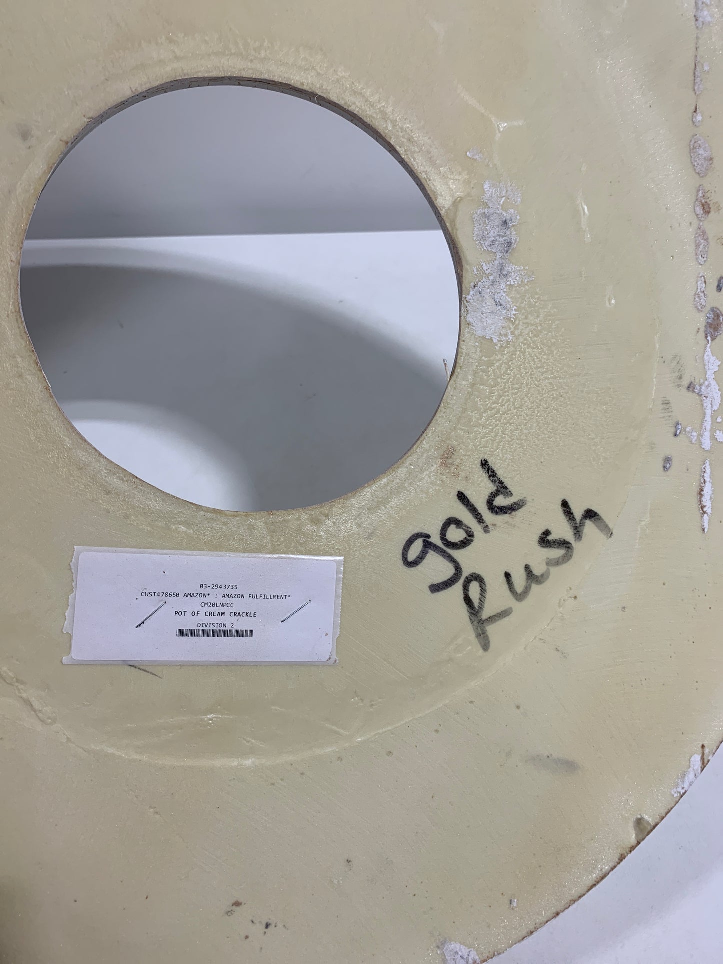 Ekena Millwork CM20LNPCC Lauren Ceiling Medallion, Pot of Cream Crackle