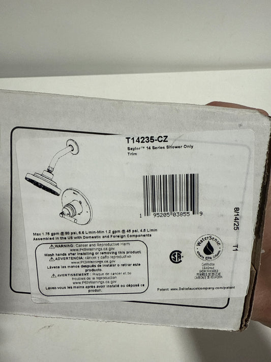 Delta T14235 Saylor Monitor 14 Series Single Function Pressure Balanced Shower Only - Less Rough-in Valve Champagne Bronze