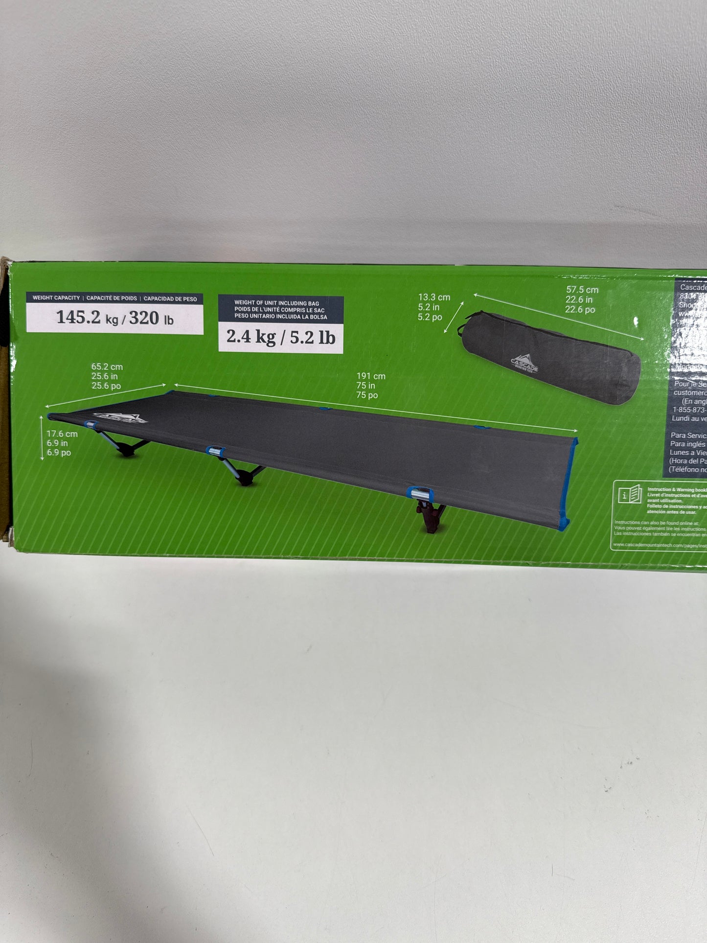 Cascade Mountain Tech Ultralight Collapsible Cot