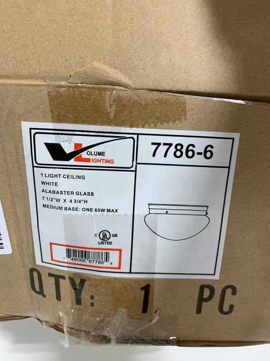 Minster 1-Light White Flush Mount