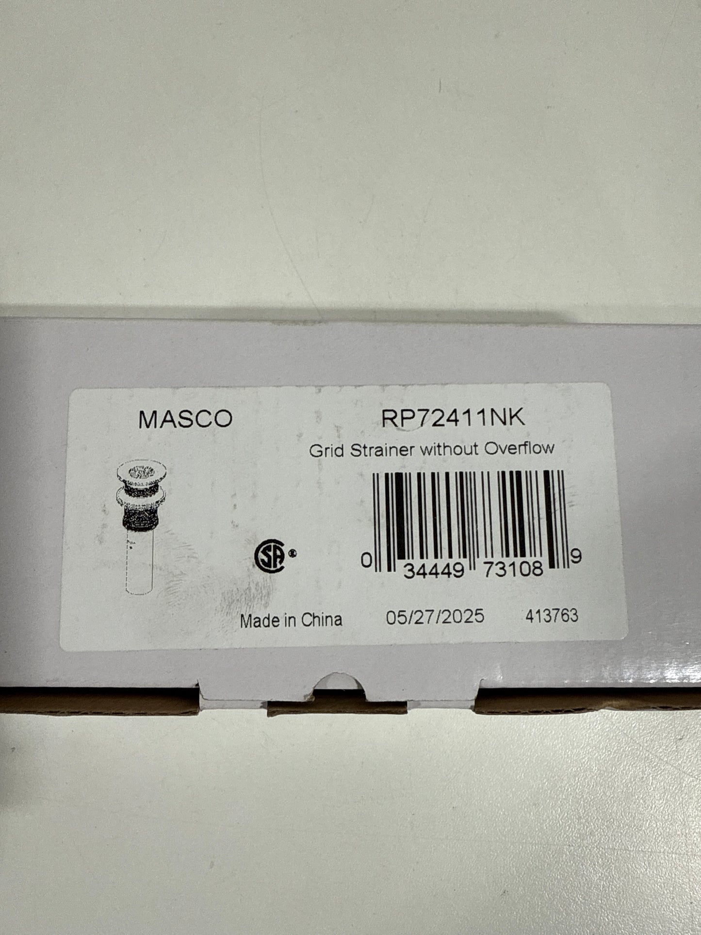 Brizo Other:RP72411NK Grid Strainer Without Overflow