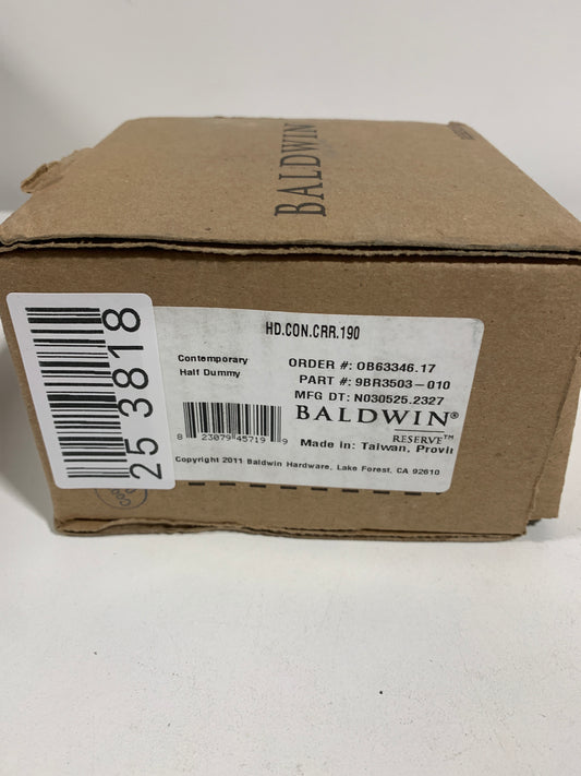 Baldwin Contemporary One-Sided Surface Mount Dummy Door Knob with Round Rosette - Satin Black - HDCONCRR190