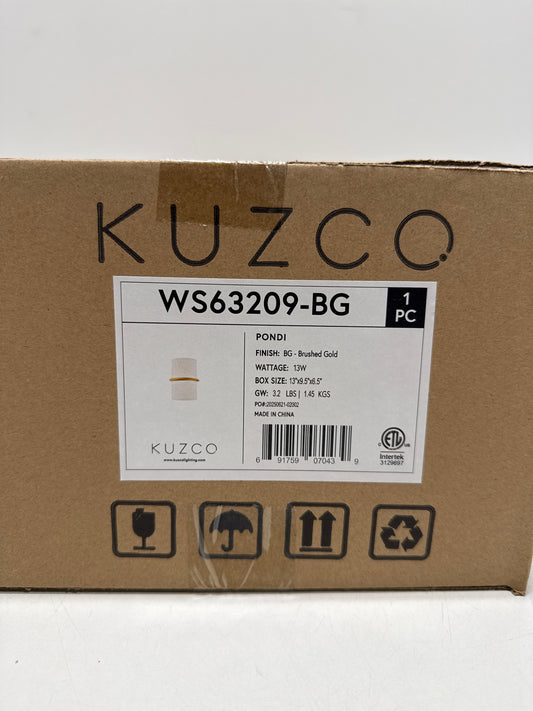 Kuzco Lighting WS63209-BG Pondi Wall Sconce LED, Brushed Gold