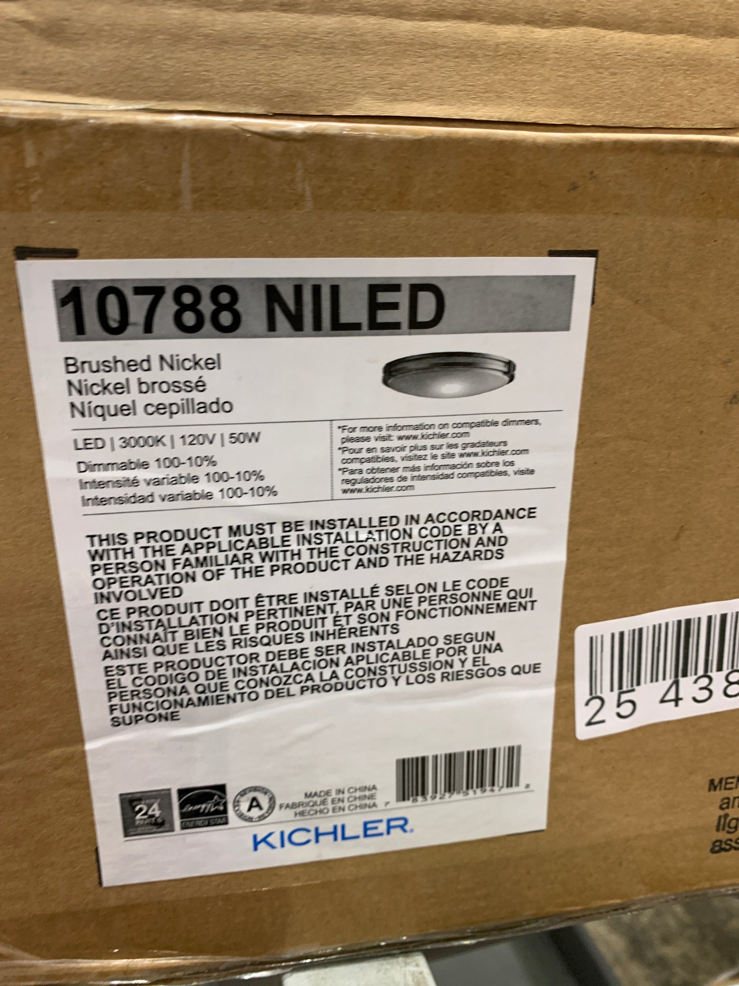 Kichler Lighting Avon 24 Inch 1 Light LED Flush Mount Avon - 10788NILED - Transitional