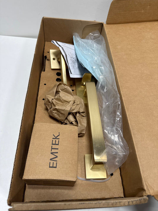 Scratch Emtek Single Cylinder Baden Handleset with Helios Right Handed Lever in Satin Brass