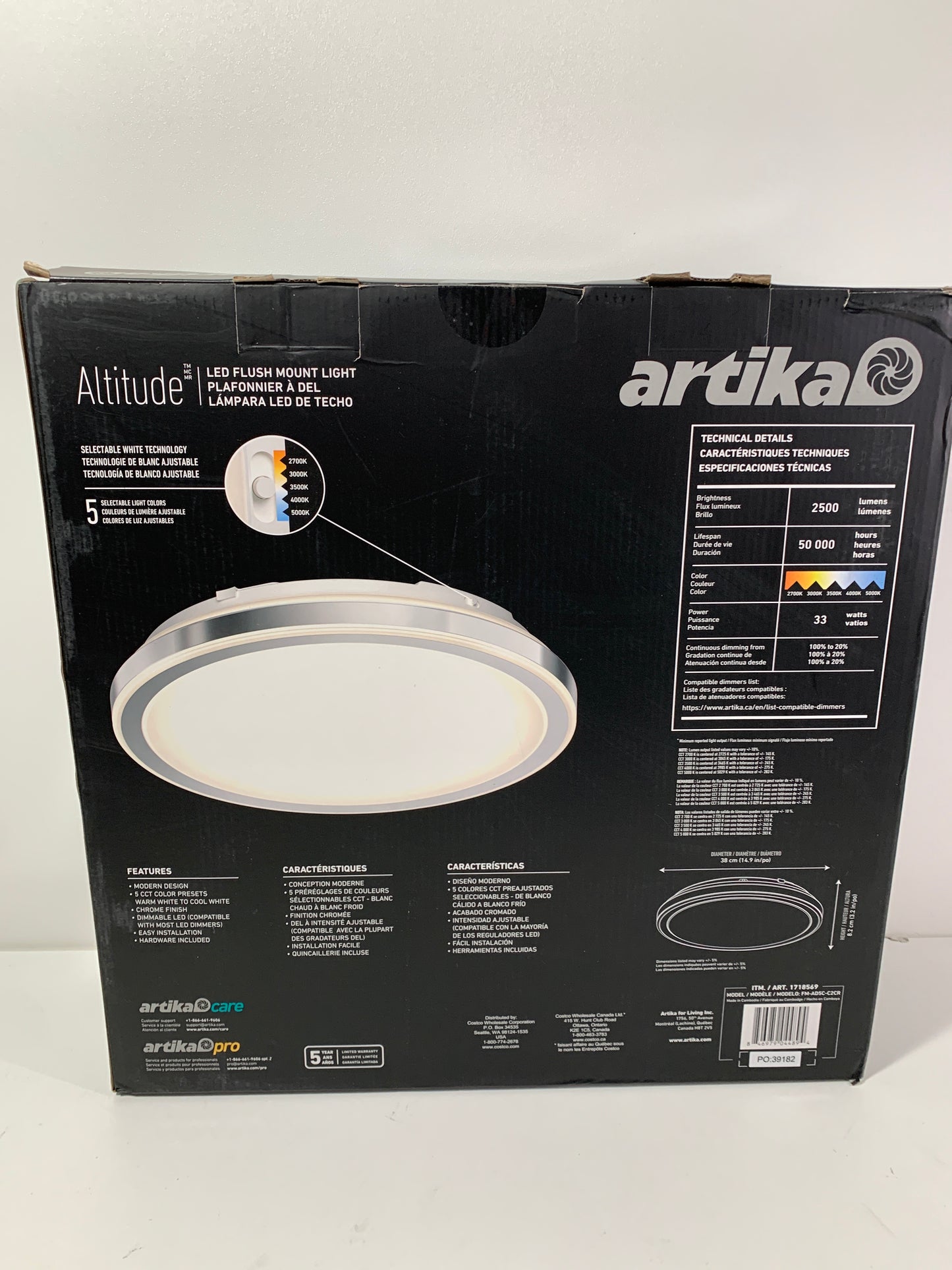 Artika Altitude LED Flush Mount Light 5CCT