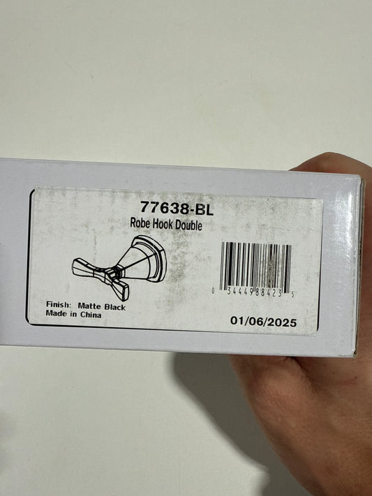 Delta 77638 Stryke Double Robe Hook Matte Black