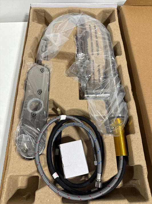 PROFLO PFXC4027 1.5 GPM Single Hole Pull Down Kitchen Faucet Brushed Nickel Faucet Kitchen