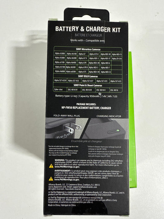 3 Digipower - Digital Camera Battery & Charger Kit, Replacement for Sony NP-FW5