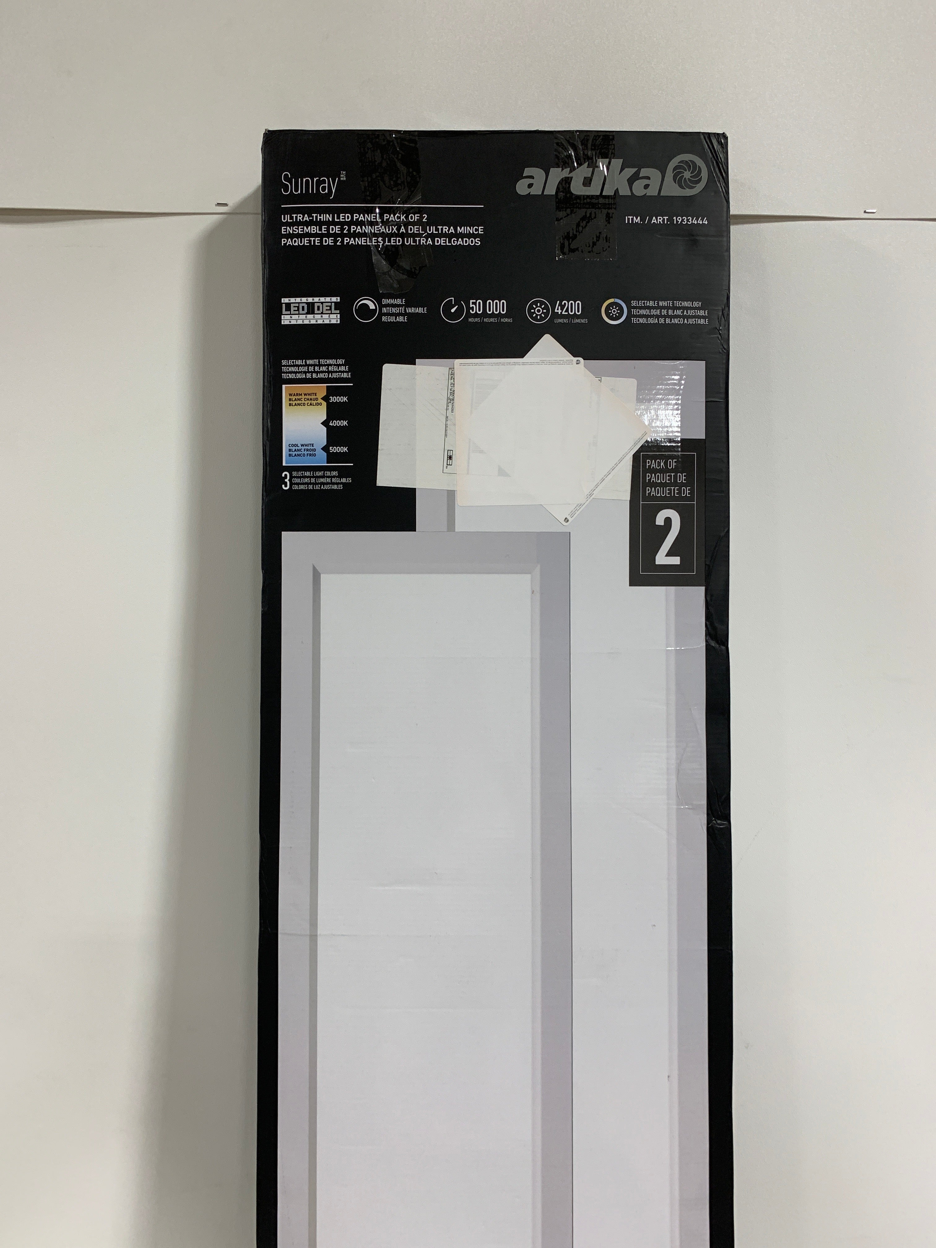 artika sunray ultra thin led light panel 3 cct