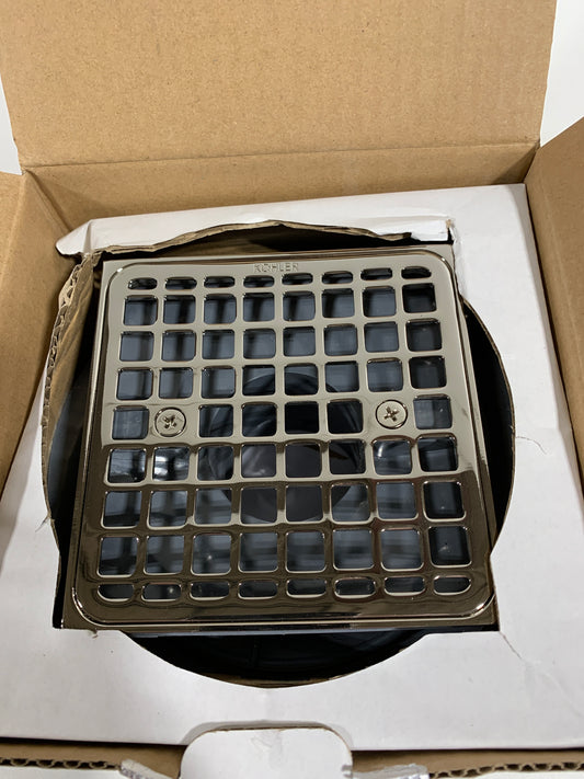 Kohler K-9136 Clearflo Square Design Tile-in Shower Drain Polished Nickel Showers Shower Drains Standard Drains