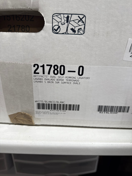 Kohler K-21780-0 Artifacts 21’’ Oval Drop-in Bathroom Sink White - *Plumbing