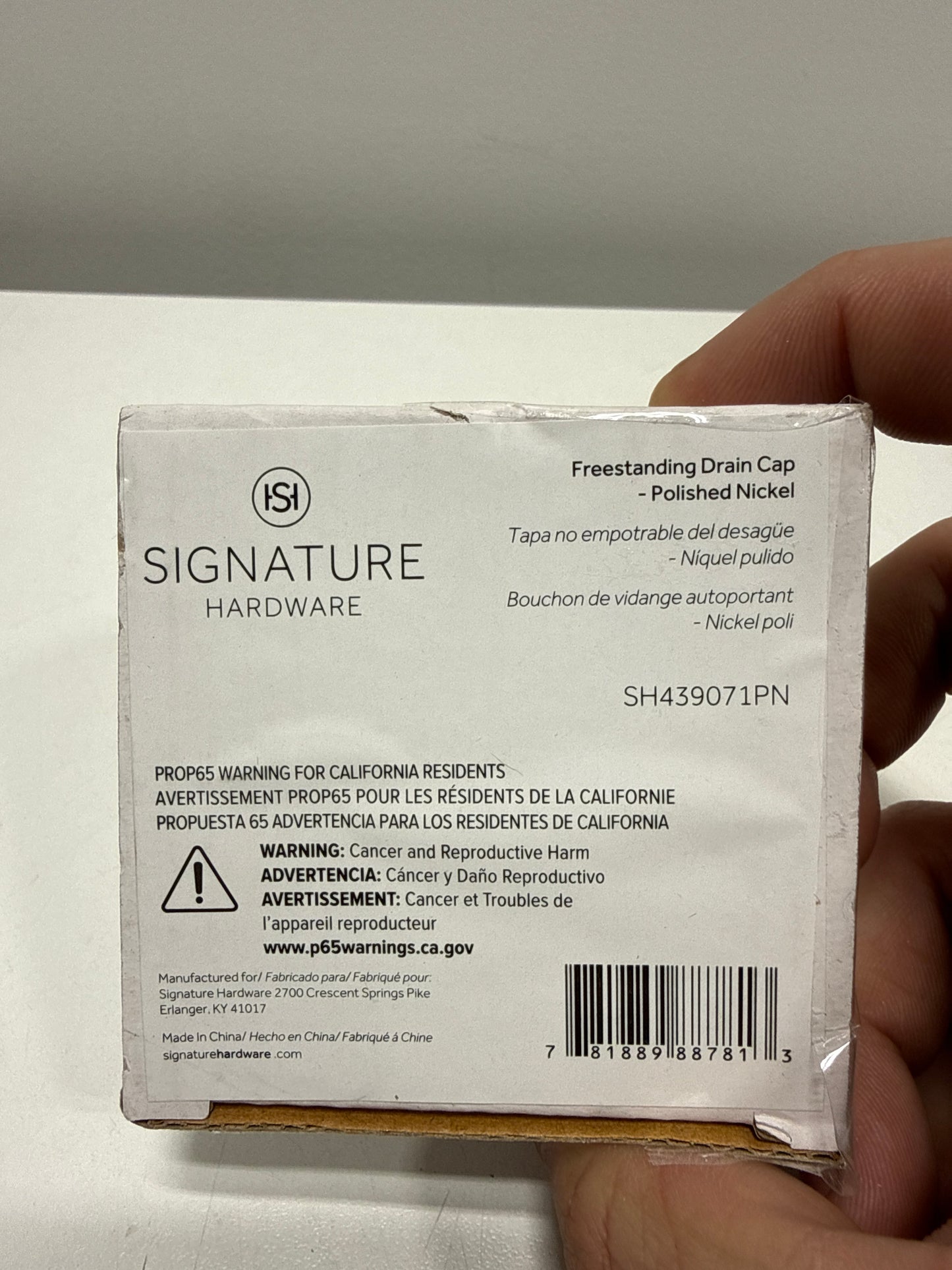 Signature Hardware 953741 Finished Drain Cap Polished Nickel