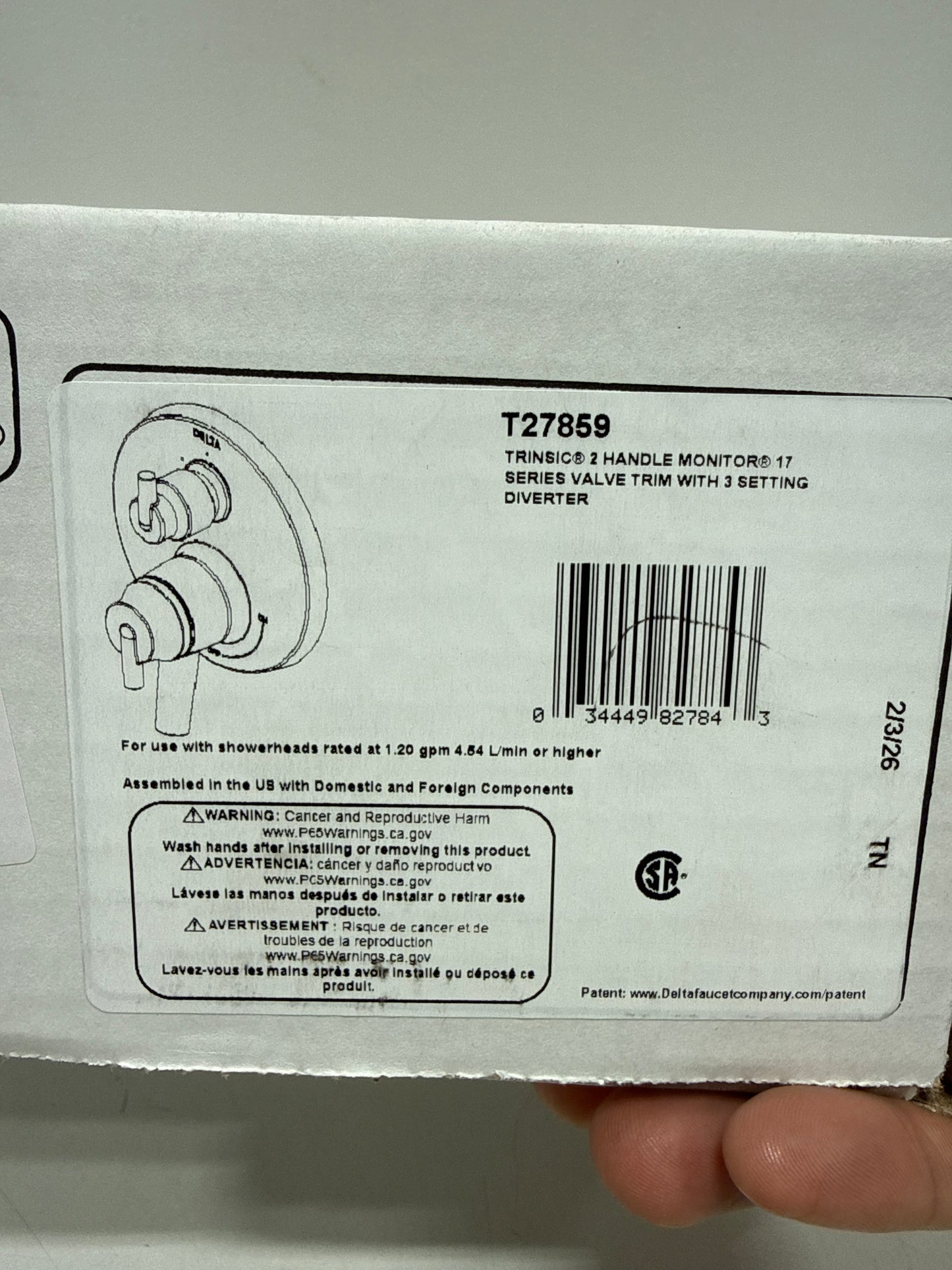 Trinsic Contemporary Two Handle Monitor 17 Series Valve Trim with 3-Setting Integrated Diverter